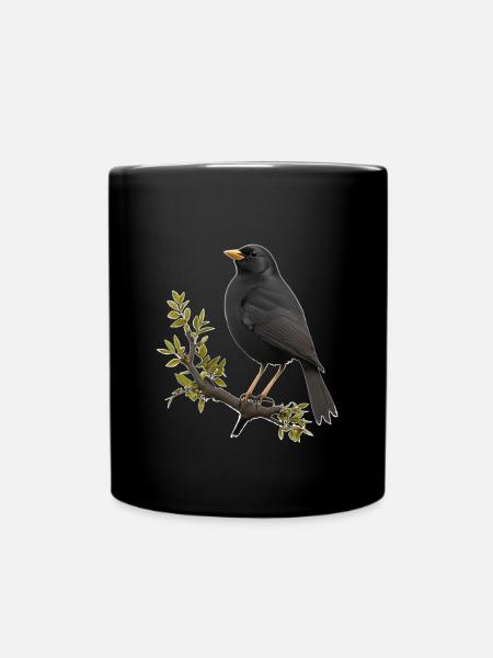 Amsel - Tasse einfarbig - Schwarz