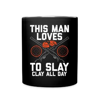 Tontaubenschießen Sprüche | Skeet Hobby Geschenke - Tasse einfarbig - Schwarz - Vorne