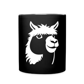 Drôle de lama Silhouette Cheeky Fun Lamas - Mug uni - noir - Devant
