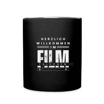 Willkommen im Falschen – Breite Typo - Tasse einfarbig - Schwarz - Vorne