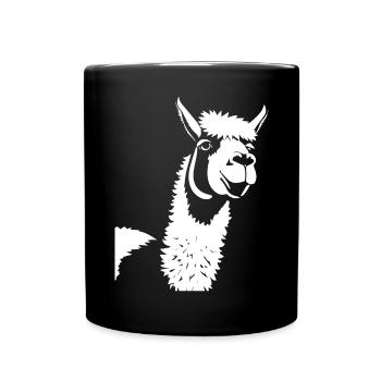 Drôle de lama Silhouette Cheeky Fun Lamas - Mug uni - noir - Devant