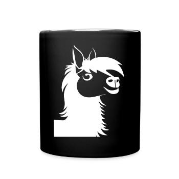 Drôle de lama Silhouette Cheeky Fun Lamas - Mug uni - noir - Devant