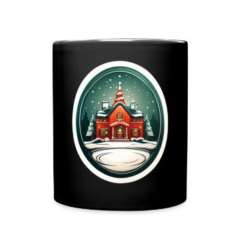 Christmas hut - Full Colour Mug - black - Front