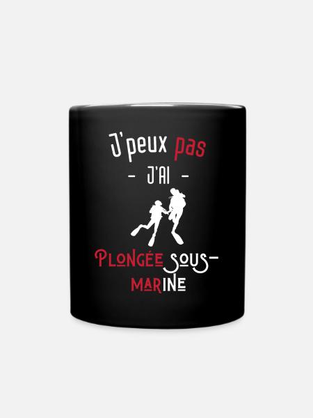 j'peux pas j'ai plongée sous-marine - Mug uni - noir