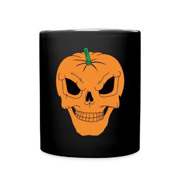 Crâne de citrouille | Crâne, Halloween - Mug uni - noir - Devant