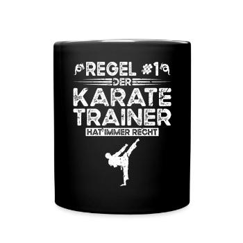 Karate Kampfsport Der Karatetrainer - Tasse einfarbig - Schwarz - Vorne