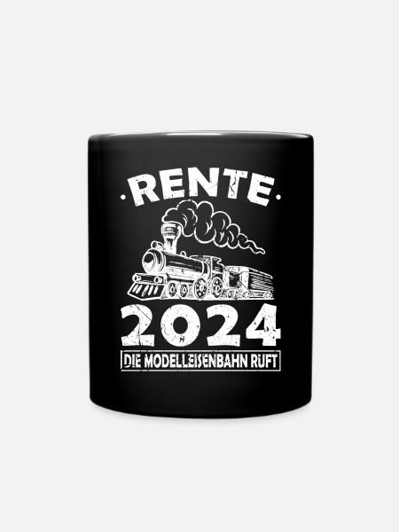 Rente 2024 Modelleisenbahn Ruhestand Zug Rentner - Tasse einfarbig - Schwarz