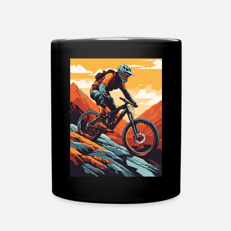 Délices de descente : aventure en vélo de montagne - Mug uni - noir