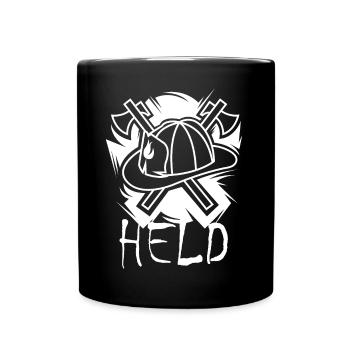 Firefighter Hero Icon Firefighter Axe Icon Logo - Full Colour Mug - black - Front
