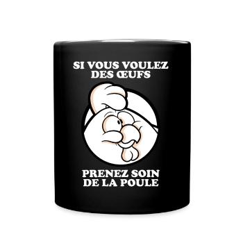 Prenez soin de la poule 2 (foncé) - Mug uni - noir - Devant