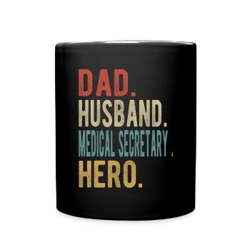 Secrétaire Médical Papa Mari Héros - Mug uni - noir - Devant