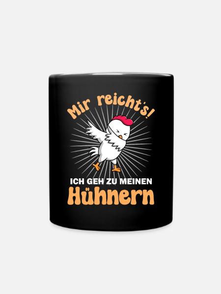 Huhn Hühner - Tasse einfarbig - Schwarz