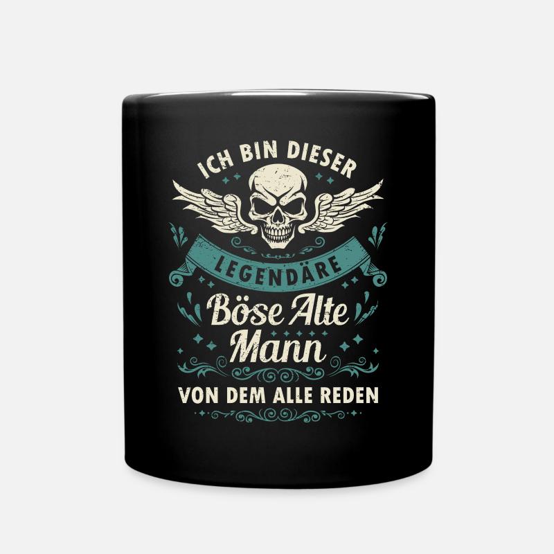 Böser Alter Mann Legende Sarkasmus Spruch Lustig - Tasse einfarbig - Schwarz