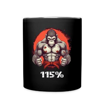 Gorilla with Musklen Gym 115% - Full Colour Mug - black - Front