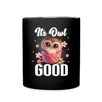 hibou hiboux son hibou bon - Mug uni - noir - Devant