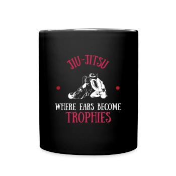 Jiu Jitsu, bei dem Ohren zu Trophäen werden - Tasse einfarbig - Schwarz - Vorne