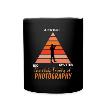 Die heilige Dreifaltigkeit der Fotografie Blende iso shutt - Tasse einfarbig - Schwarz - Vorne