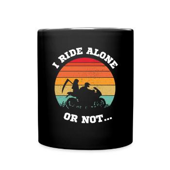 Ich fahre alleine, oder auch nicht... Radfahrer - Tasse einfarbig - Schwarz - Vorne