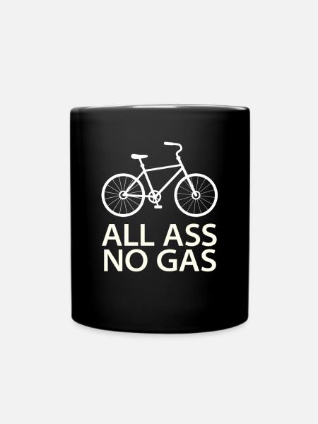 Cycling All Ass No Gas - Full Colour Mug - black