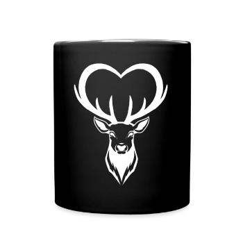 White Deer Heart - Full Colour Mug - black - Front