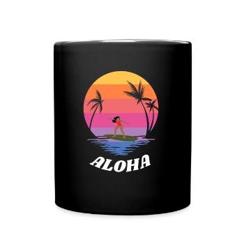 ALOHA Vintage Surfer Fille - Mug uni - noir - Devant