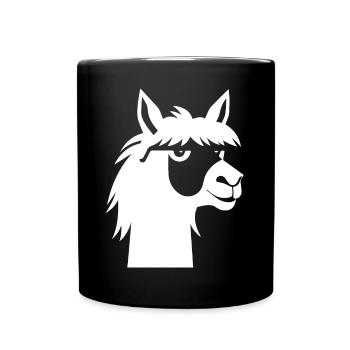 Lama Drôle Silhouette Effronté Amusant Lamas - Mug uni - noir - Devant
