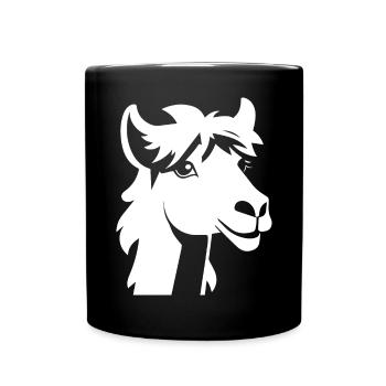 Lama Drôle Silhouette Effronté Amusant Lamas - Mug uni - noir - Devant