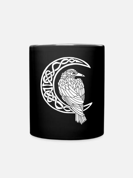 Le corbeau blanc et la lune - Mug uni - noir