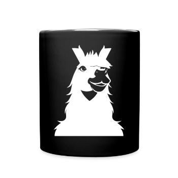 Funny Llama Silhouette Cheeky Fun Llamas - Full Colour Mug - black - Front