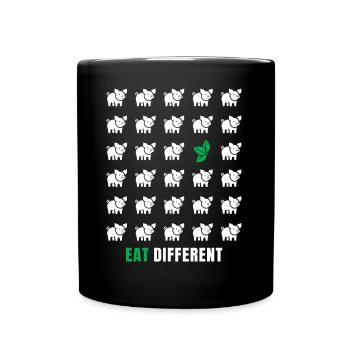 Vegan Veganer Eat Different Geschenkidee - Tasse einfarbig - Schwarz - Vorne