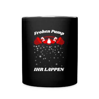 Frohen Pump Ihr Lappen Weihnachtsmann Outfit - Tasse einfarbig - Schwarz - Vorne