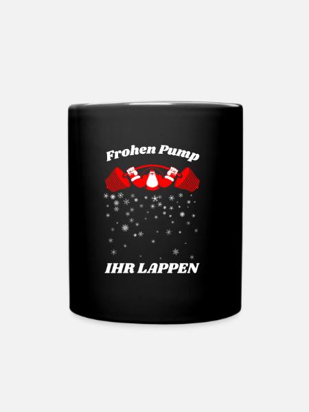 Frohen Pump Ihr Lappen Weihnachtsmann Outfit - Tasse einfarbig - Schwarz