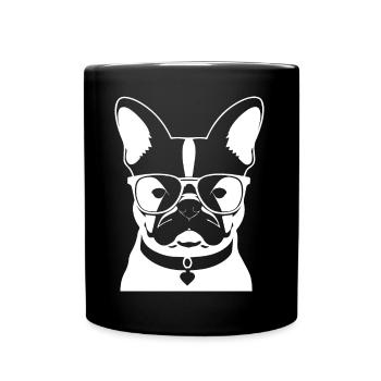 Funny French Bulldog with Sunglasses French Bulld - Full Colour Mug - black - Front