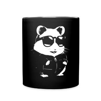 Hamster drôle avec des lunettes de soleil Hamsters - Mug uni - noir - Devant