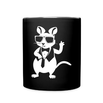 Funny Fancy Rats with Sunglasses Pet Rat - Full Colour Mug - black - Front