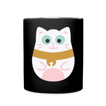 Maneki Neko L Chat porte-bonheur japonais - Mug uni - noir - Devant