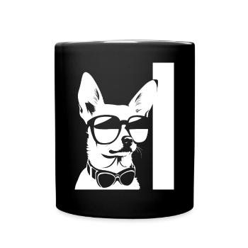 Lustiger Chihuahua mit Sonnenbrille Chihuahuas - Tasse einfarbig - Schwarz - Vorne