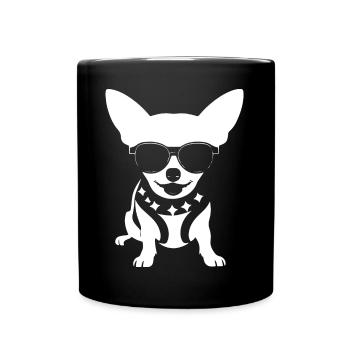 Chihuahua drôle portant des lunettes de soleil Chihuahuas - Mug uni - noir - Devant