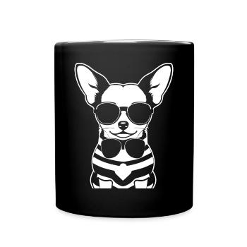 Funny Chihuahua wearing Sunglasses Chihuahuas - Full Colour Mug - black - Front