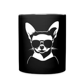Funny Chihuahua wearing Sunglasses Chihuahuas - Full Colour Mug - black - Front