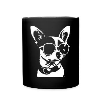 Funny Chihuahua wearing Sunglasses Chihuahuas - Full Colour Mug - black - Front