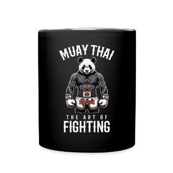panda Muay Thai - Kickboxen und panda Thai Boxen - Tasse einfarbig - Schwarz - Vorne