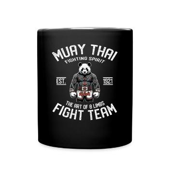 Muay Thai Fight Team panda - MMA und Thaiboxen - Tasse einfarbig - Schwarz - Vorne