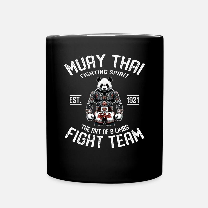 Muay Thai Fight Team panda - MMA und Thaiboxen - Tasse einfarbig - Schwarz