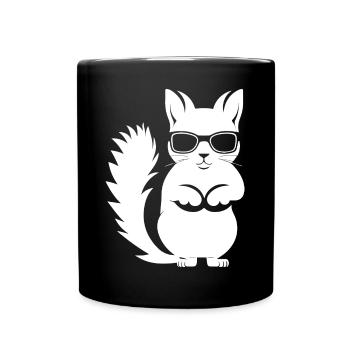 Funny Squirrel Wearing Sunglasses Squirrels - Full Colour Mug - black - Front