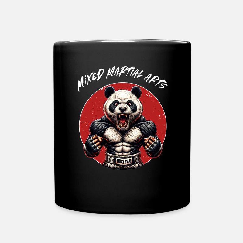 Cage Fighter Freies Kämpfen - MMA Panda - Tasse einfarbig - Schwarz