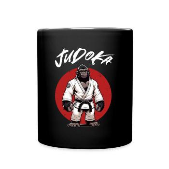 Niedlicher Judo-Gorilla - Japanischer - Tasse einfarbig - Schwarz - Vorne