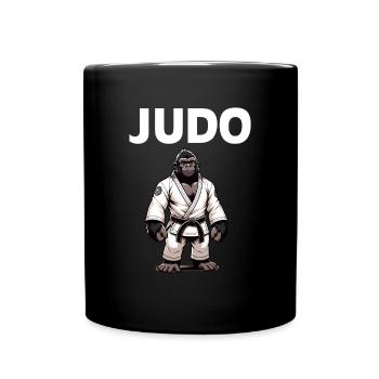 Niedlicher Kampfsport-Judo-Gorilla - Tasse einfarbig - Schwarz - Vorne