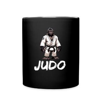 Japanisches Judo Gorilla Judoka - Tasse einfarbig - Schwarz - Vorne