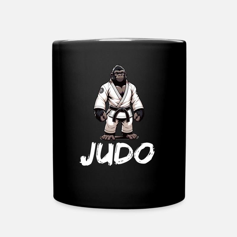 Japanisches Judo Gorilla Judoka - Tasse einfarbig - Schwarz